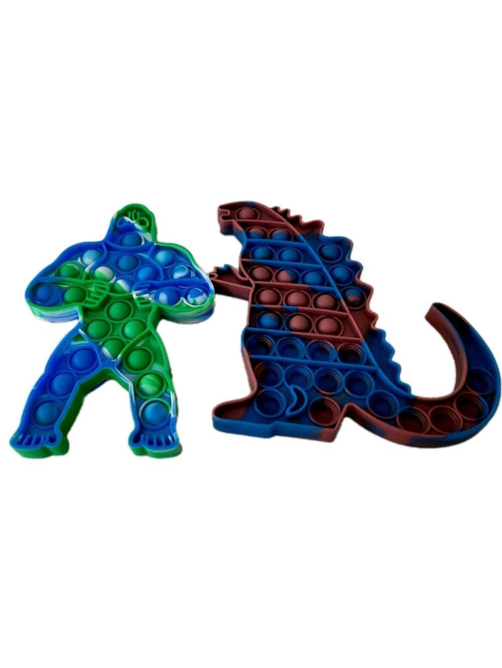 2 Piece King Kong Godzilla Push Pop Bubble Fidget Sensory Toy by baba toyz RARE